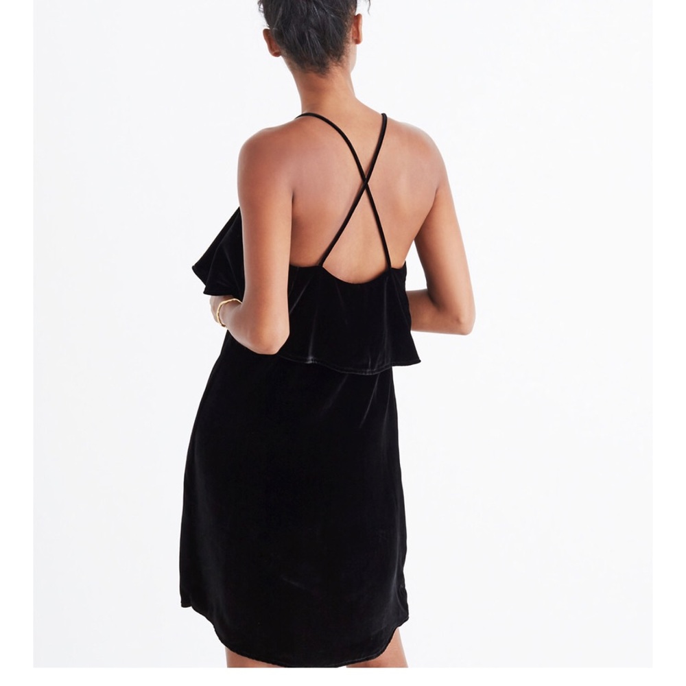 Madewell Velvet Ruffle Mini Dress